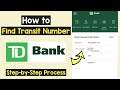 Find transit number td bank  view td branch code  routing number  micr number td bank