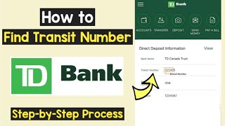 Find Transit Number TD Bank | View TD Branch Code & Routing Number | MICR Number TD Bank screenshot 4