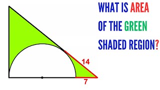 Can you find area of the Green shaded region? | (Semicircle in a triangle) | #math #maths #geometry