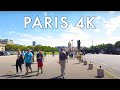 Paris france  summer walking tour bastille day walk in paris 4k