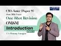 Introduction Chapter-1 | Operations Management OMSM Revision | CMA Inter Group 2 | CA Pranay Gangan