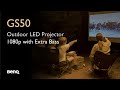 Benq gs50 outdoor mini portable projector with 21 channel speakers with extra bass