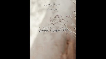 #الحصري  "يستخفون من الناس ولا يستخفون من الله" #سورة_النساء