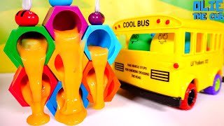Learn Shapes and Colors with School Bus Educational Toy   Learning Interactive Video for Toddlers an