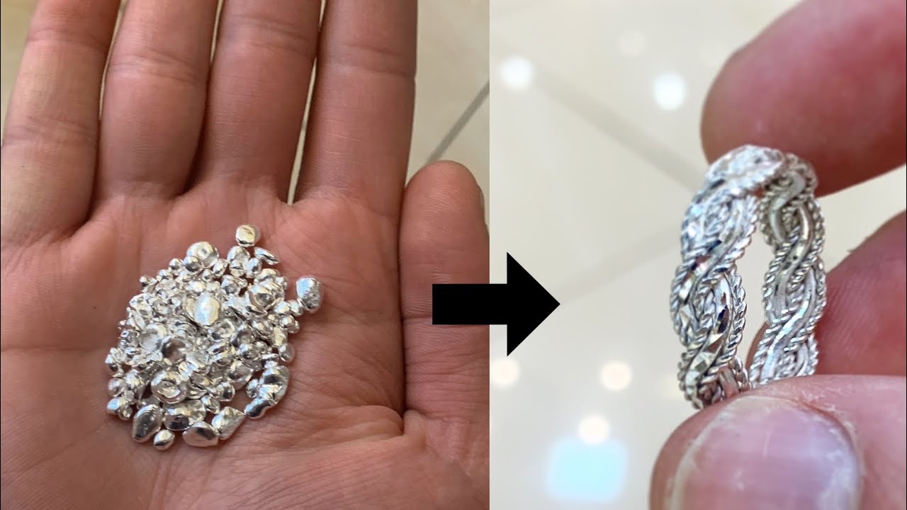 Making a Braided Ring from Silver Grain! Silver Jewelry Making | How it's made | 4k Video