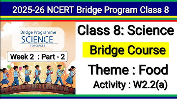 Class 8 Science Bridge Program | Theme Food | Activity Week 2.2(a) | Deficiency Diseases | Ncert