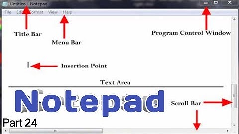 #Introduction to Notepad  ( Title bar, menu bar , status bar, scroll bar ) Learning in Hindi. #hindi