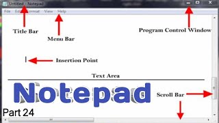 #Introduction to Notepad  ( Title bar, menu bar , status bar, scroll bar ) Learning in Hindi. #hindi