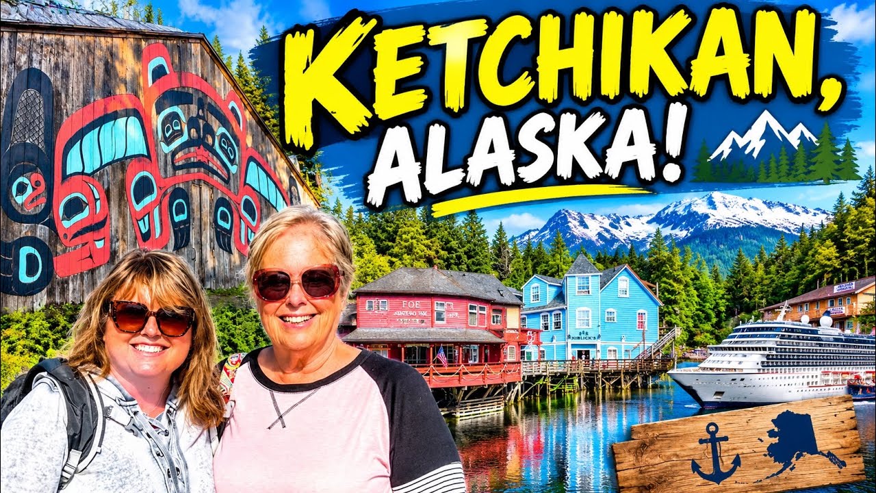 Ketchikan ALASKA must see CREEK street Salmon walk +Wild life tour- totem poles and bear? #cruise 