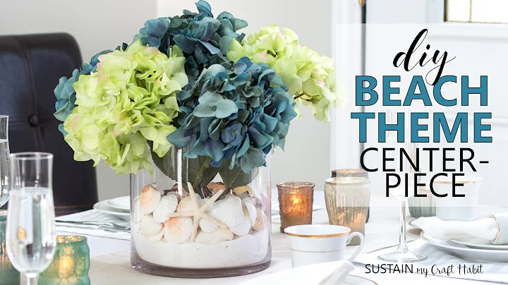 DIY Beach Theme Centerpiece || Coastal Wedding, Bridal Shower Decor