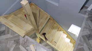 Ahşap Döner Merdiven Yapımı3 (montaj aşaması)....Making Winder Stairs part3
