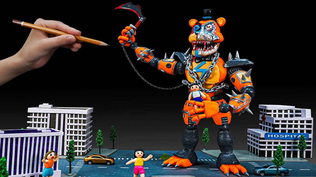 😬 Making Glamrock Freddy Creatures Clay | Five Nights at Freddy's