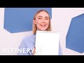 Saoirse Ronan Tries Drawing Timothée Chalamet From Memory | Sketch, Please | Refinery29