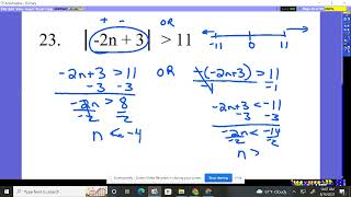 Algebra 2 Chapter 1 Practice Test 1 #23-25
