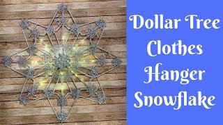Dollar Tree Christmas Crafts: Dollar Tree Clothes Hanger Snowflake