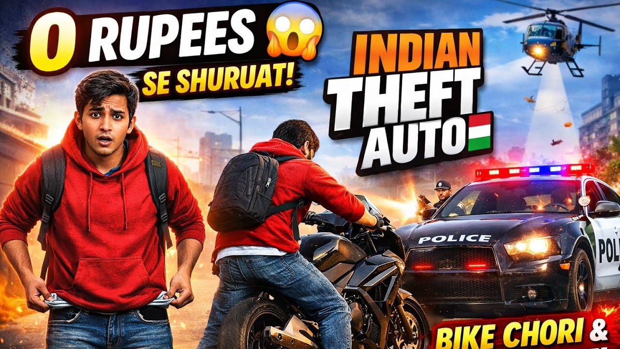 0 Rupees Se Shuruaat 😱 | Indian Theft Aura Simulator Episode 1 | Police Chase