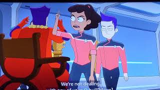 Q challenge picks mind. Stark Trek Lower Decks Predictive Programming.