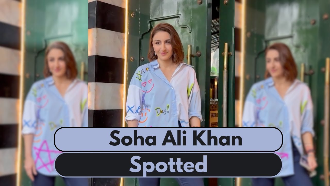 Soha Ali Khan Spotted In Bandra - YouTube