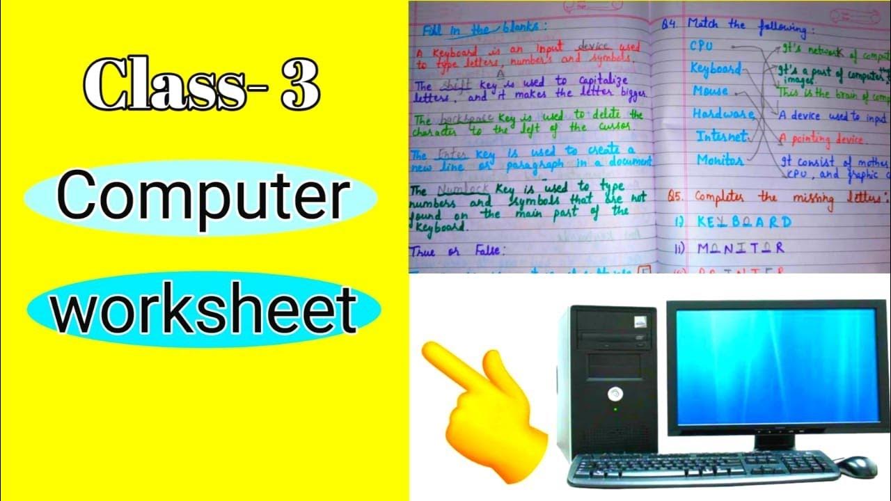 class 3 computer worksheet/ computer worksheet for class 3 ...
