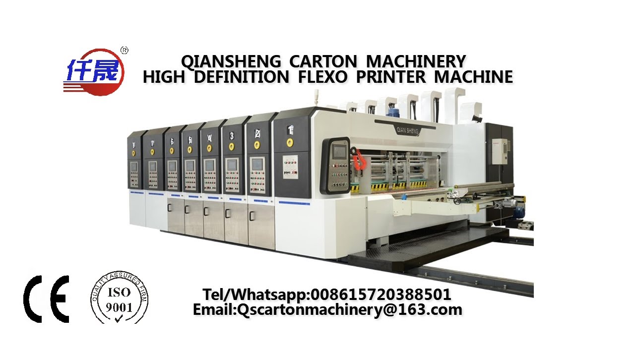 Qiansheng Carton Machinery Flexo Printing Slotting Rotary Die Cutting Vibration Stacker Machine