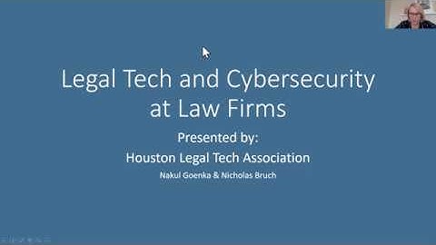 ELTA Live: Legal Tech and Cybersecurity at US Law Firms