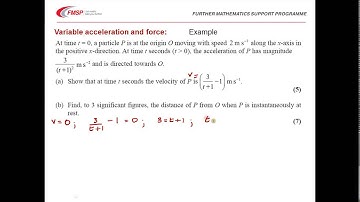 FMSP Revision Video: Edexcel M3 - Variable acceleration and force, SHM
