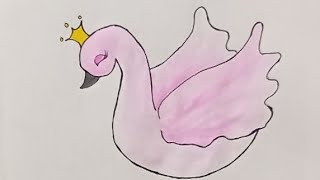 How to Draw Cute little Swan Princess ||  Easy  Drawing Tutorial@Shraddha_Barade