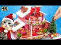 How To Build Christmas Miniature House for Kitten Cat From Cardboard❤️ DIY Miniature Cardboard House