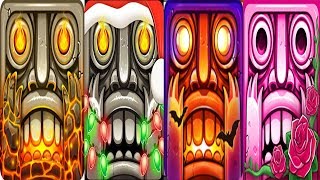ALL NEW MAPS TEMPLE RUN 2 - VOLCANO ISLAND VS HOLIDAY HAVOC VS WINTER WASTELAND VS SPOOKY RIDGE