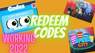 SPEED CITY——CODES REDEEM (ROBLOX)—(working 2022)