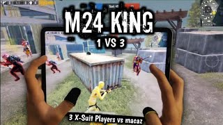 3 X-SUIT PLAYERS CALLED ME A SCRIPTED AND CHALLENGED ME FOR 1 VS 3 M24 | IPAD PRO 4-FINGERS HANDCAM