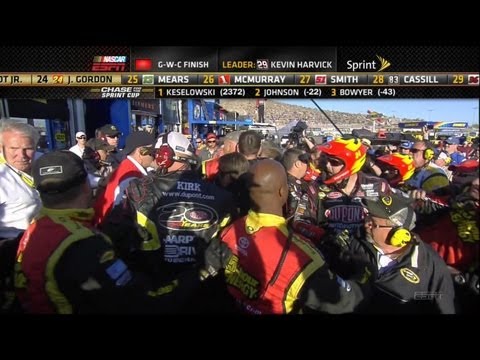 Clint Bowyer And Jeff Gordon Fight! Crew Fight in Garage! FULL