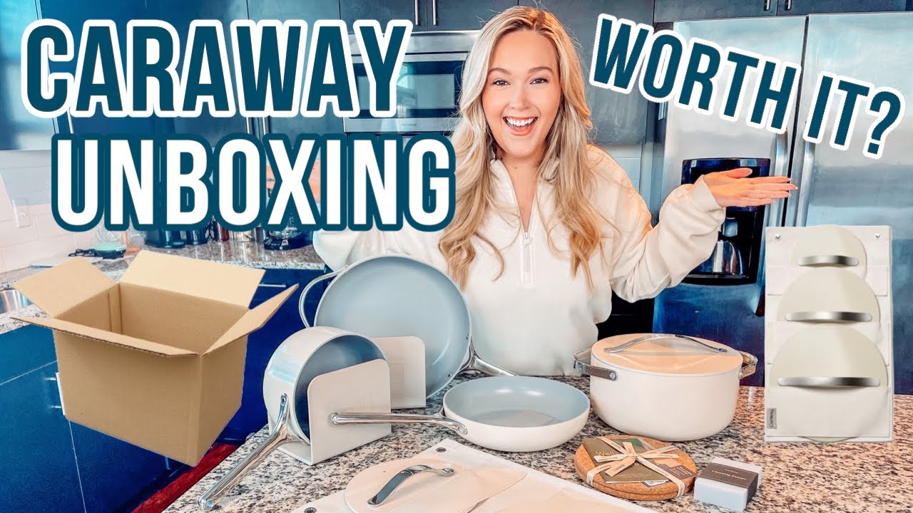 Unbox my new @Caraway Home non-toxic, ceramic coated glass food