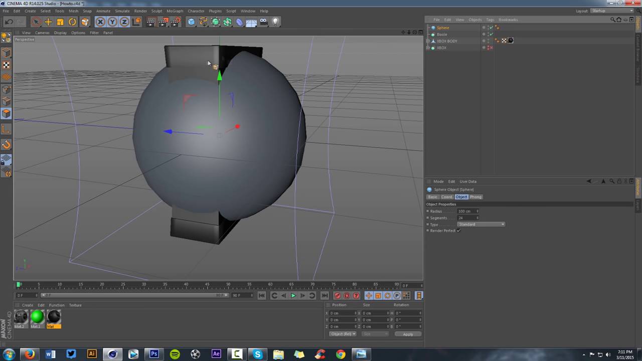 Cinema 4D r15 Tutorial: Modelling For Beginners Using Extrude, Bridge & Knife tools