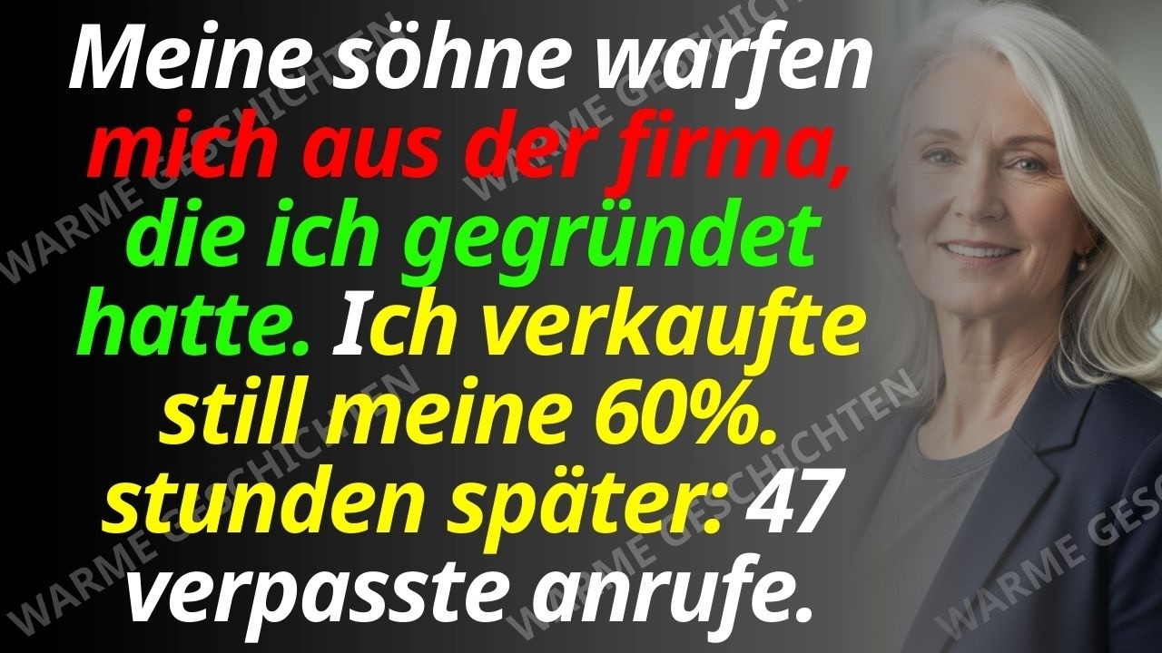 Ich kehrte um 20 Uhr ins Büro zurück, weil ich Dokumente vergessen hatte – und hörte durch die Tür meines eigenen Büros, wie meine Söhne planten, mich aus dem Unternehmen zu drängen, das ich 40...