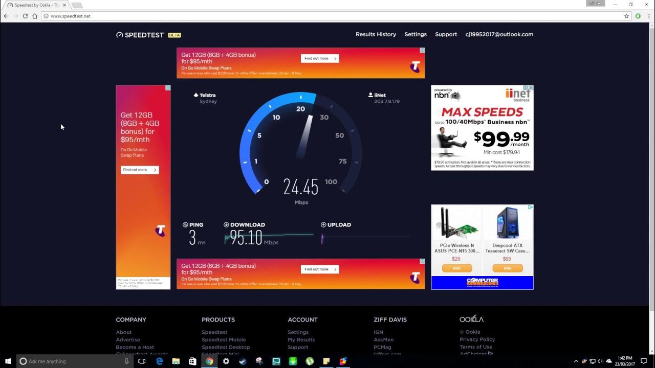 Maxed Speed Test FTTP YouTube