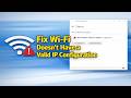 How to Fix Wi-Fi Doesn't Have a Valid IP Configuration on Windows 10