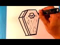 How to Draw Coffin - Spooky - Halloween Drawings