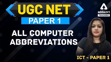 UGC NET Paper 1 | ICT | All Computer Abbreviations