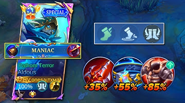 ALDOUS BEST SUSTAIN DAMAGE BUILD AND NEW EMBLEMSET FOR FAST FARM 650 STACK!!!🔥 - Mobile Legends