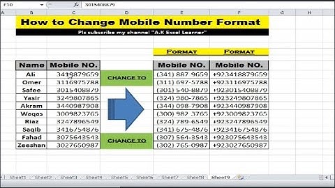 How to Add Country Codes with mobile number |A.K Excel Learner |#excel #exceltips #excelformula