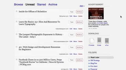 Changer folder order in Instapaper