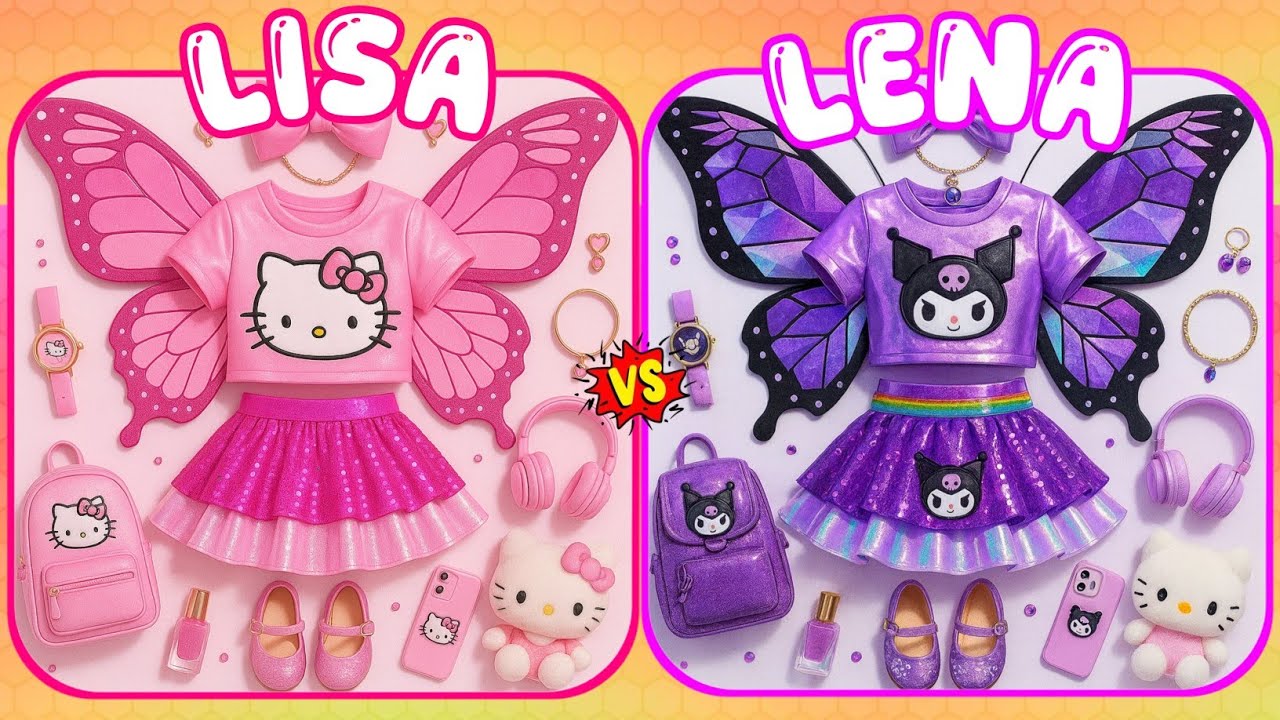 Lisa or Lena Challenge 💖 | Hello Kitty & Kuromi Theme | Soda Pop channel 