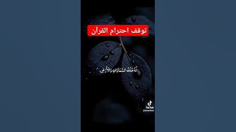 #توقف لا تهرب احترام القرآن الكريم