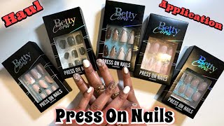 Betty Cora Press On Nails Haul &amp; Application | I Am Fee Tv
