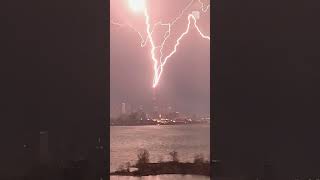 Epic lighting strike illuminates the sky over Toronto #lightning #canada #weather #toronto