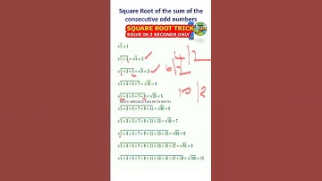 square root of sum of the consecutive odd numbers | easy trick to find