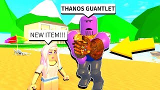 I Found The Secret New Thanos Guantlet In Roblox Using Admin Commands Youtube - roblox infinity gauntlet id code