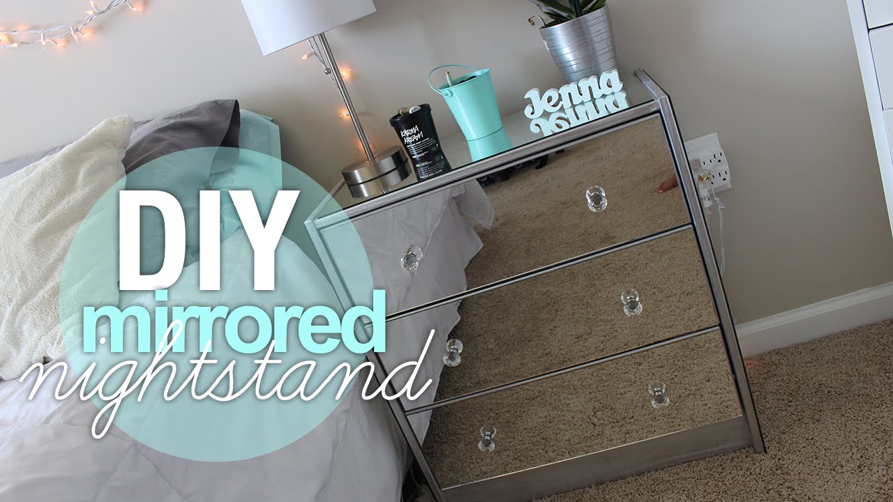 Diy Mirrored Nightstand Ikea Hack Youtube