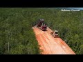 #bulldozer  #dumptruck Amazing Bulldozer Pushing Dirt - Dump Truck Unloading Dirt Building New Road